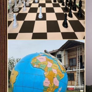 Rotating World Globe Sculpture